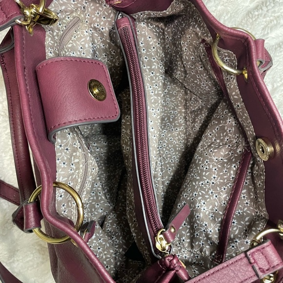 Nanette Lepore Burgundy Leather Tote Bag - Picture 12 of 13